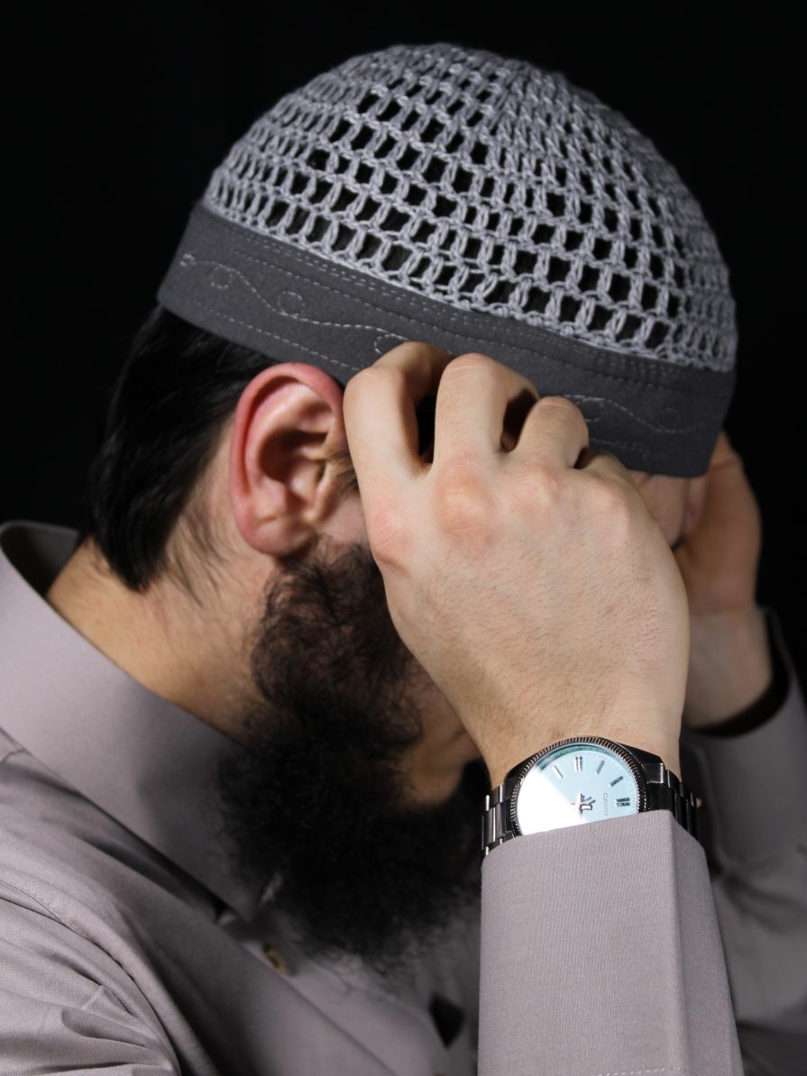 Ägyptische Mütze Dunkelgrau