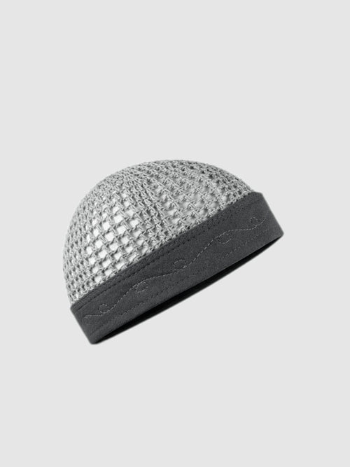 Egyptian kufi in grey – front view