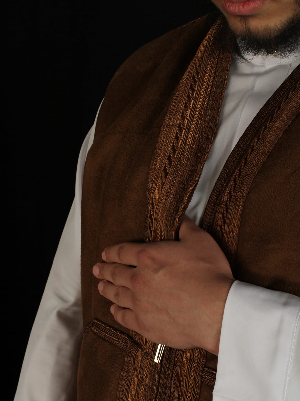 Premium Weste in Braun