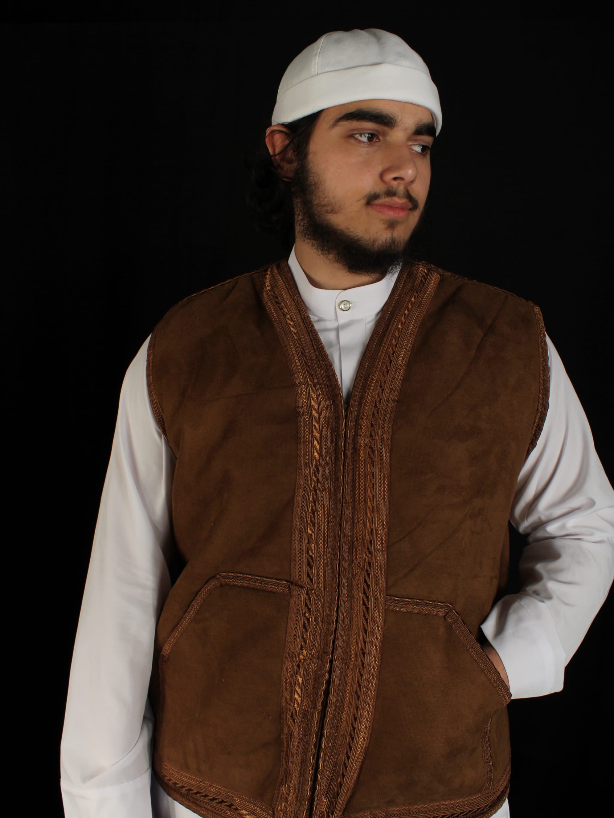 Premium Weste in Braun