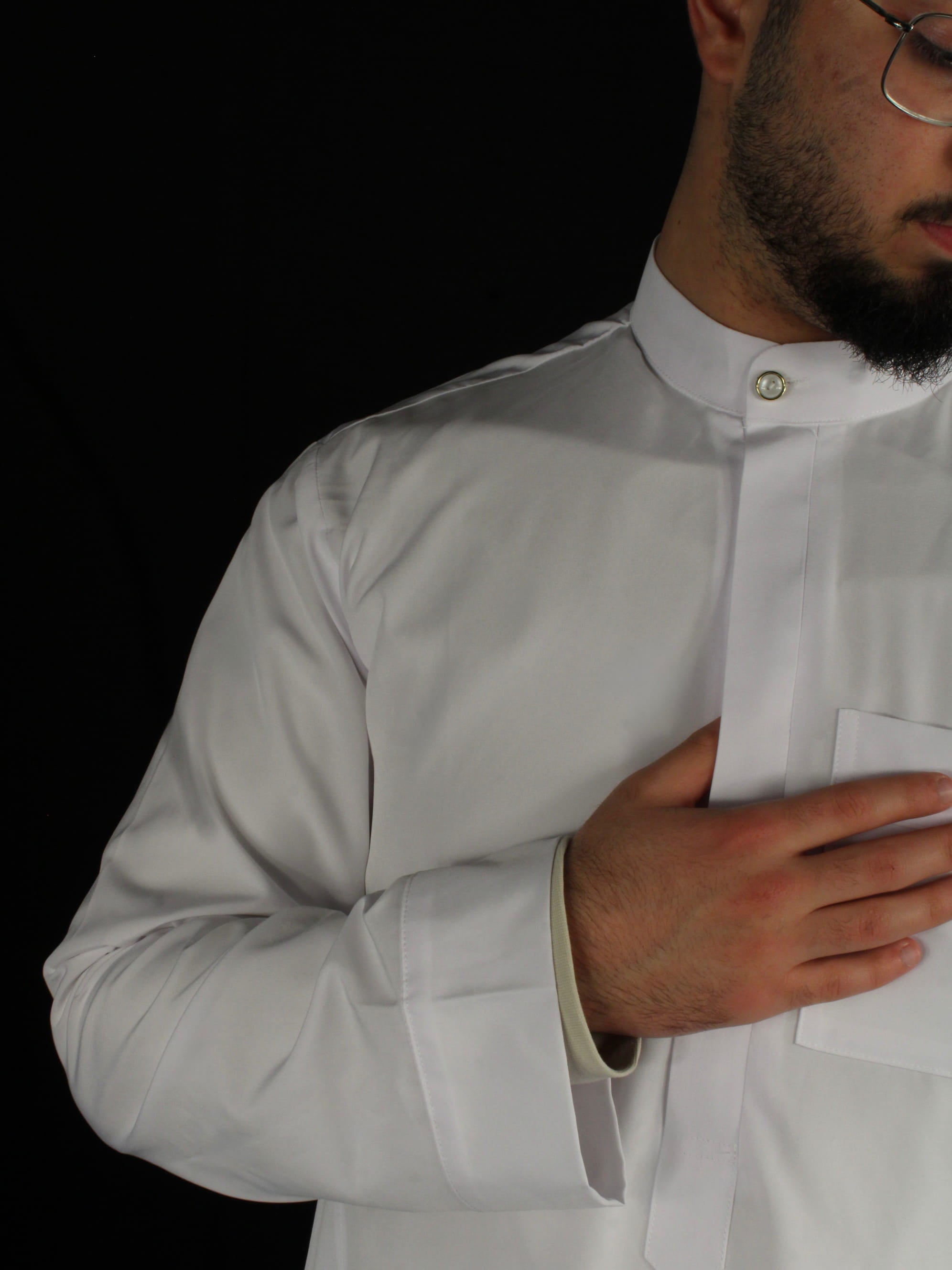 Thobe in Weiß mit Zipper