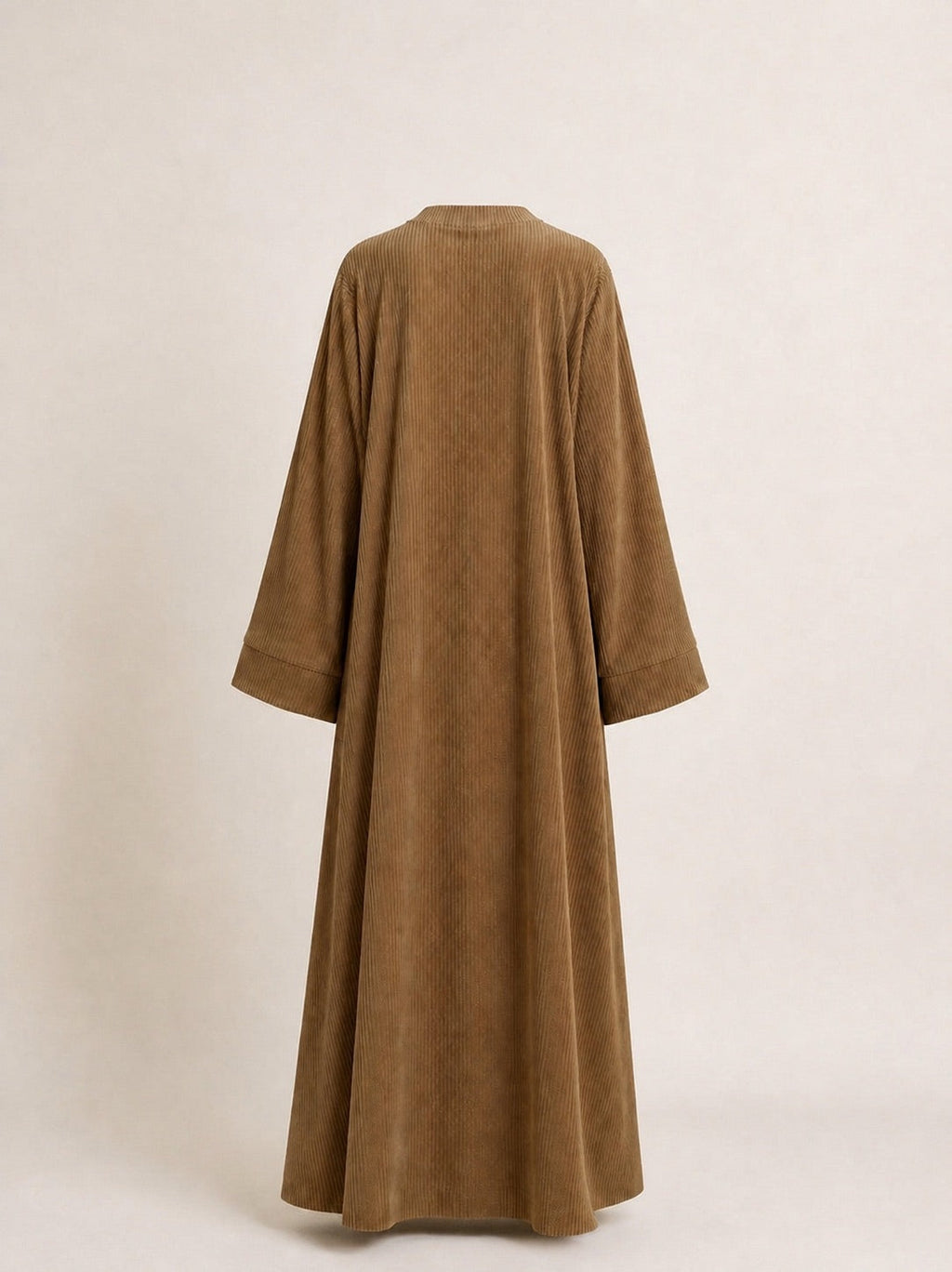 Lange Corduroy-Abaya – schwebende Rückansicht