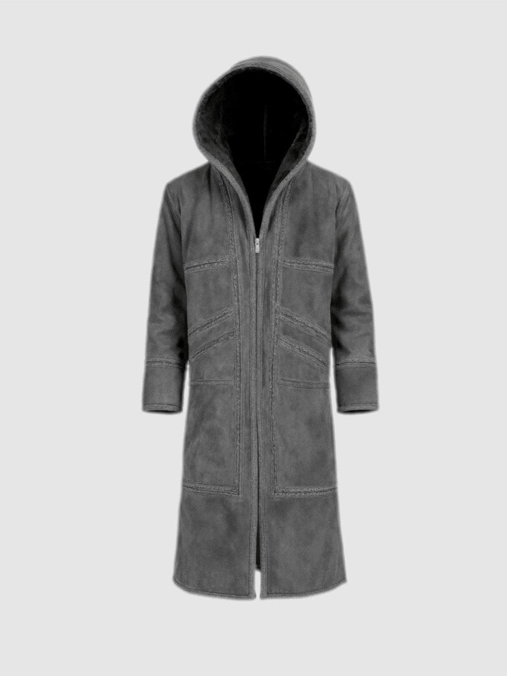 Manteau Farwa gris avec capuche – vue 1