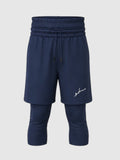 Muslimu Awrah Performance Shorts in Marineblau – Frontansicht