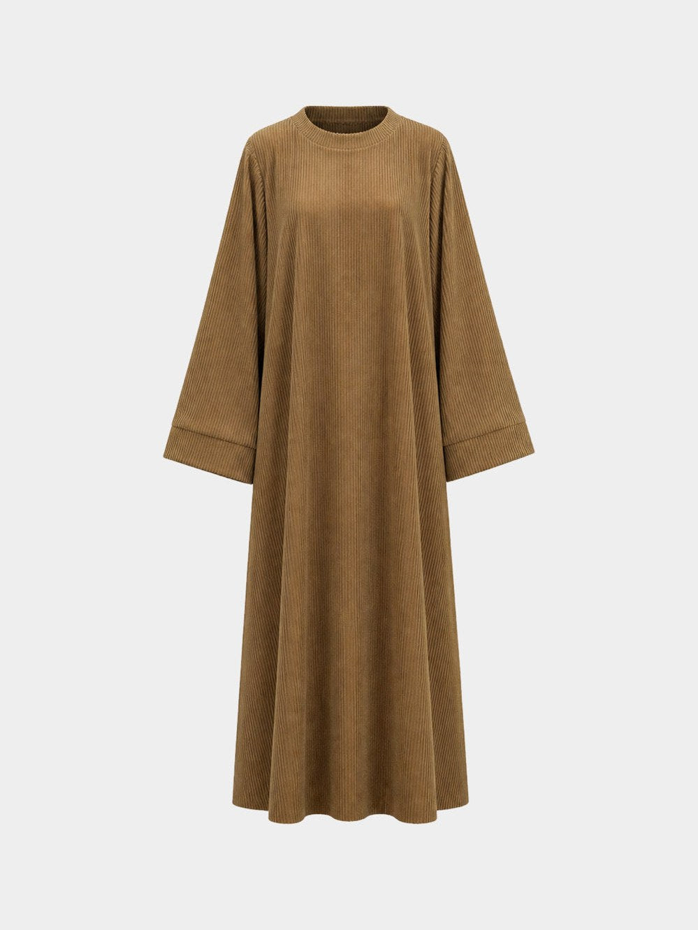 Abaya larga de pana para invierno, acanalada