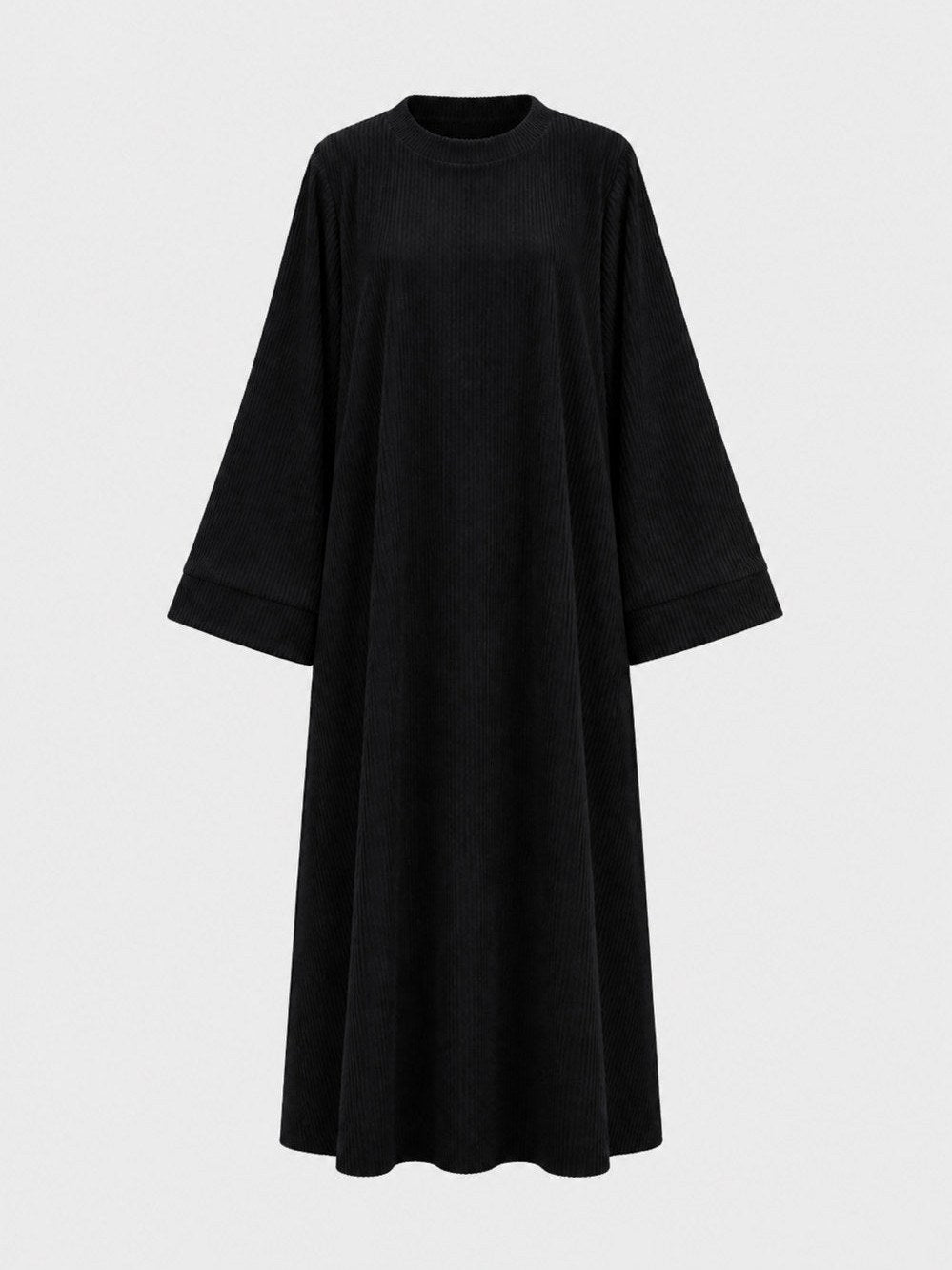 Abaya longue en velours côtelé pour l’hiver, Ref:2393B-côtelée – vue des couleurs et des détails 2